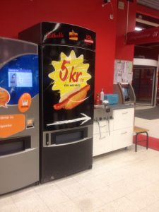 image shows a hot dog vending machine