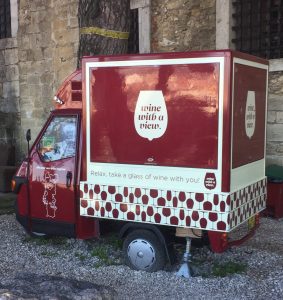 image shows a wine truck