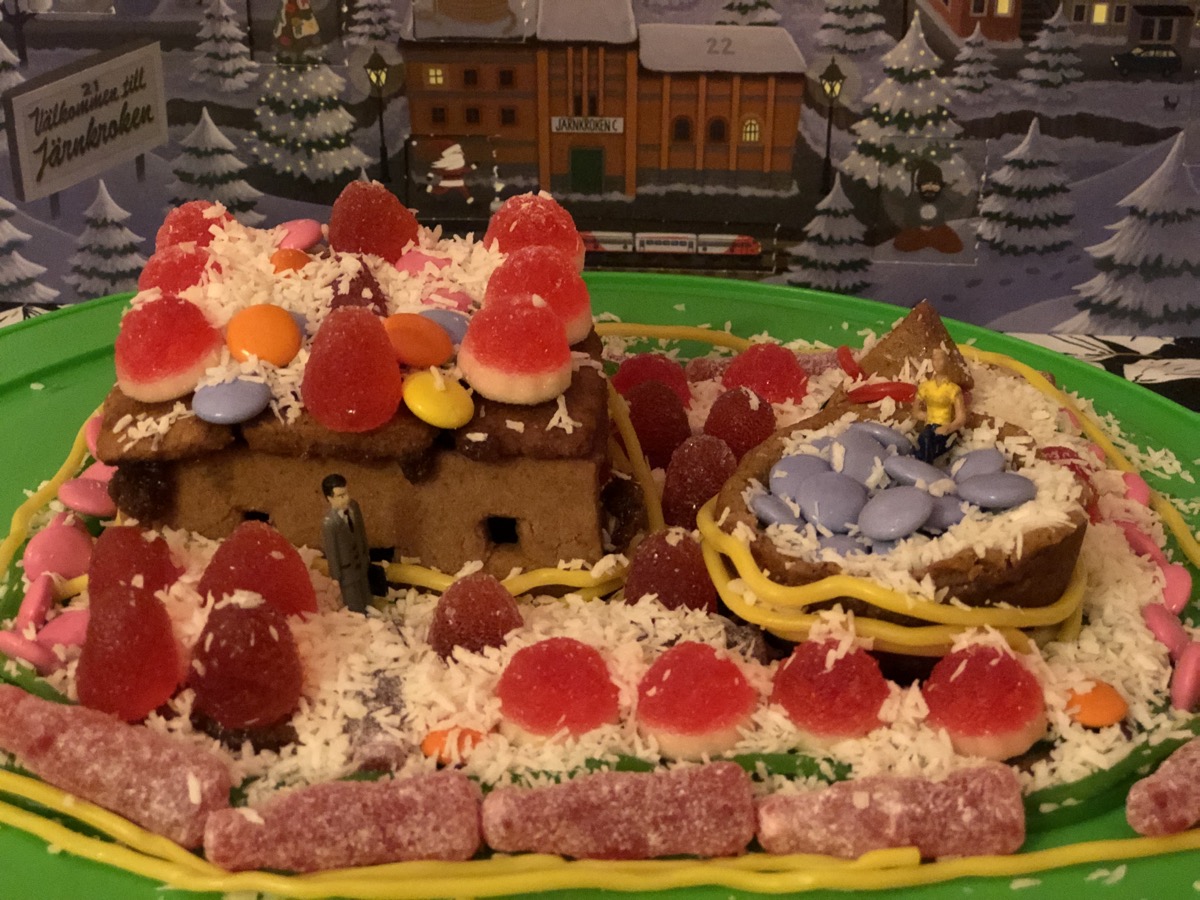 Gingerbread house and hot tub