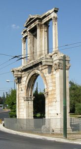 image shows the Hadrian arch in AThens