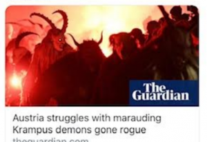 image shows news article from Austria about Krampus