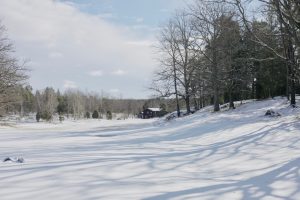 image shows hill of snow