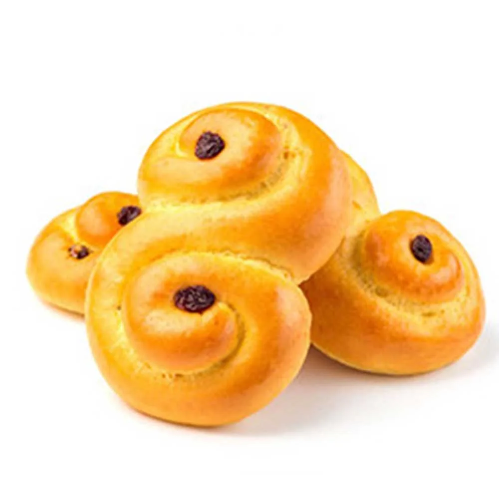 image shows a pair of lussekatter for St. Lucia Day