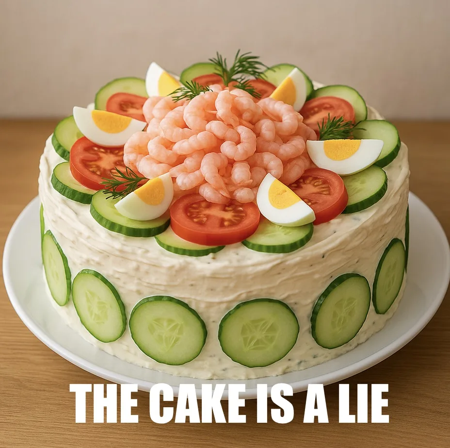 image shows a swedish sandwich cake
