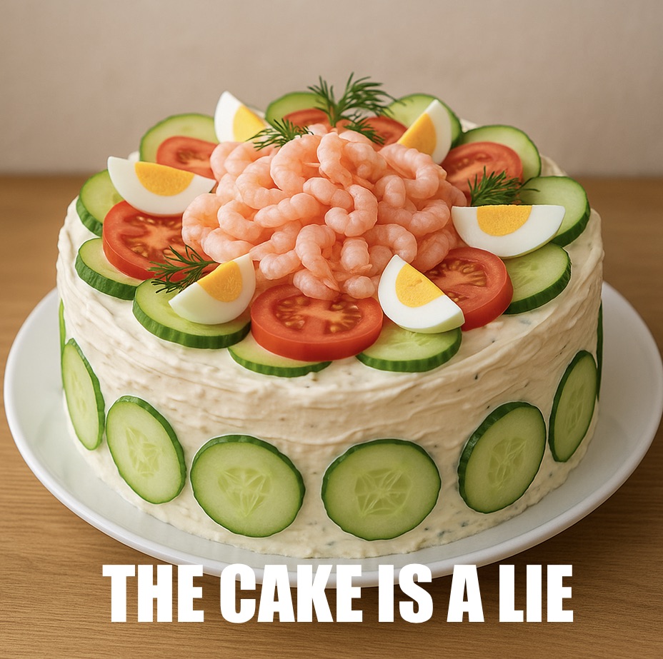 image shows a swedish sandwich cake